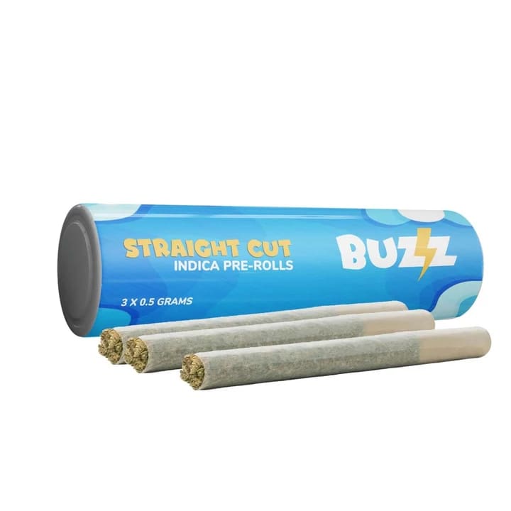 Buzz - Straight Cut Indica Pre-Rolls - 3 x 0.5g